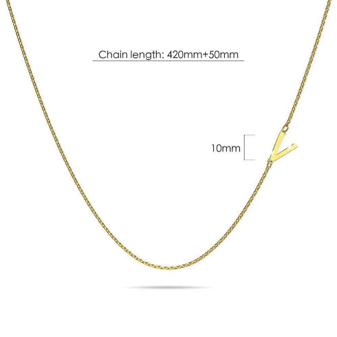 Bold Alphabet Letter Initial Charm Necklace in Gold Tone